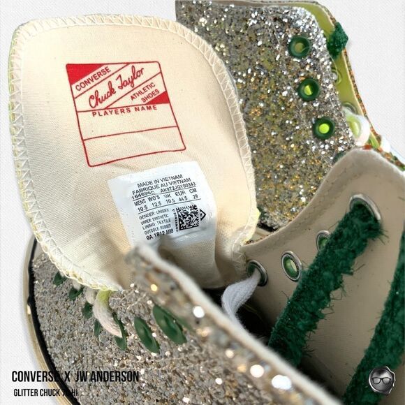 CONVERSE x JW ANDERSON GLITTER GUTTER CHUCK 70 HIGH TOP SNEAKER MEN’S SIZE 10.5 - Picture 14 of 15